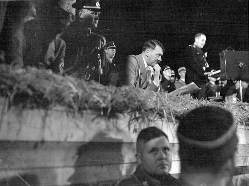 Adolf Hitler at the tribune during the Harvest Festival on the Bückeberg